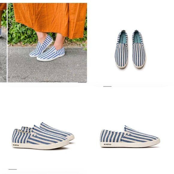 SEAVEES Ultramar Newport Stripe Slip On-7 NEW! - Picture 1 of 8